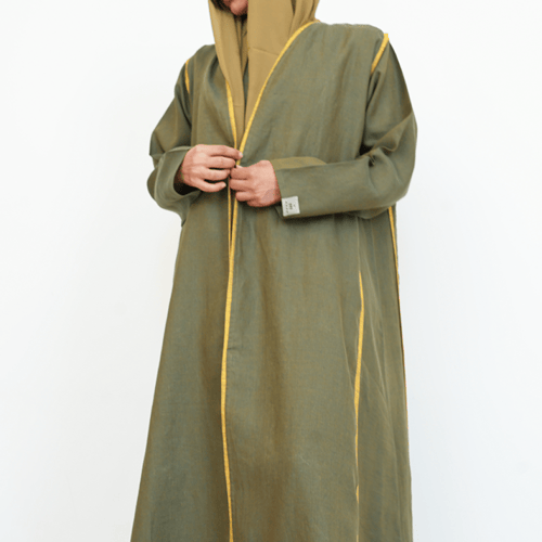 Najd gold Print Abaya