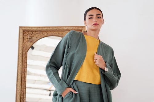 Fiber Turquoise Abaya