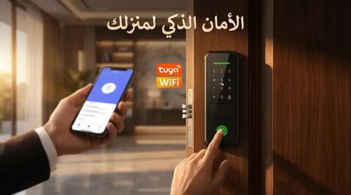 قفل باب ذكي واي فاي بصمة مقاوم للماء