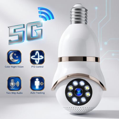 كاميرا مراقبة بشكل لمبة 5MP — قاعدة E27 ودوران 355...