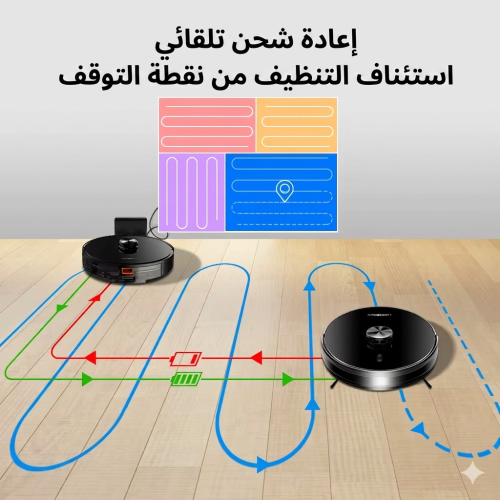 مكنسة روبوت ذكية Liectroux X6 — ليزر Lidar وشفط 65...