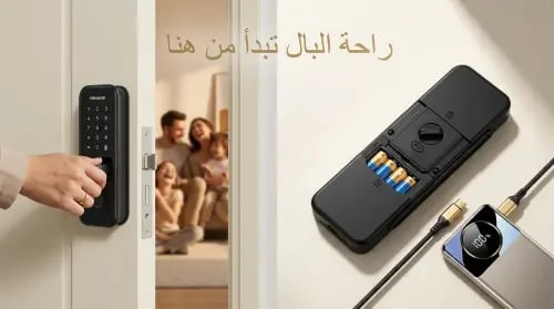 قفل باب ذكي واي فاي ببصمة — مقاوم للماء وتحكم عن ب...