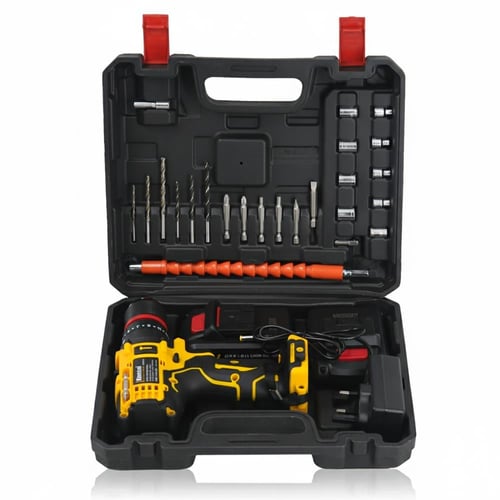 دريل بطارية 21 فولت - رأس حديد مع اكسسوارات - ROXO...