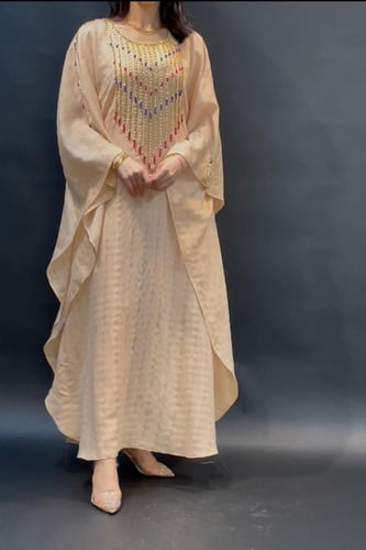 جلابية قطن حرير شغل يدوي فري سايز