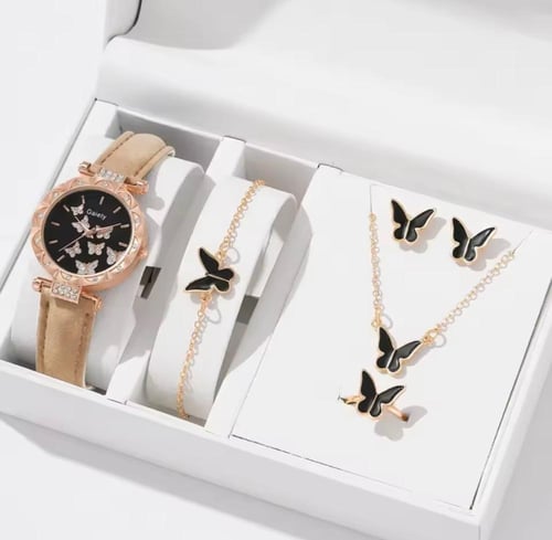 طقم قلادة / ساعة 6 قطع ماركة