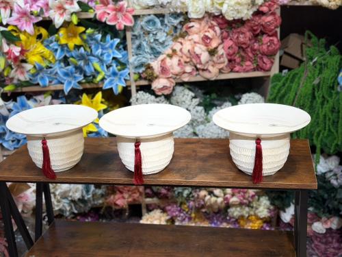 طقم 3 قطع صواني سيراميك فاخرة