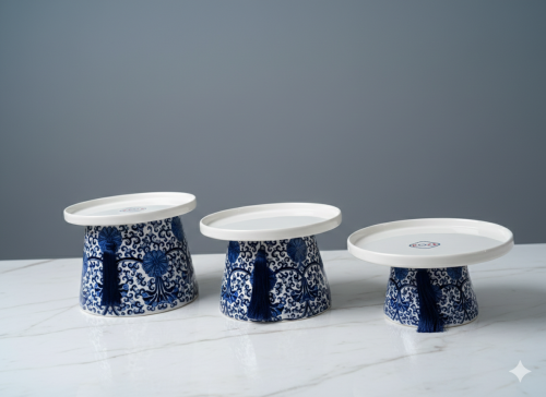 طقم 3 قطع صواني سيراميك فاخرة