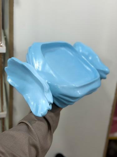 طقم 3 قطع صواني فاخرة لون سماوي