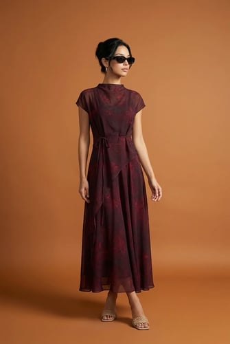 Elegant maroon abaya