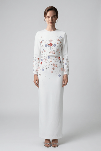 Elegant white dress for occasions