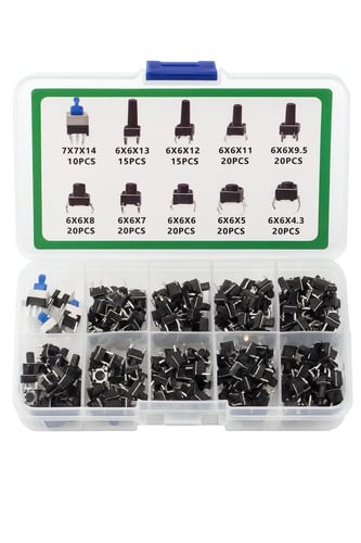 Tactile Push Button Switch Kit – 180 pieces