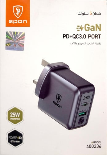 شاحن جداري سريع من ماركة SPON بقوة 25 واط