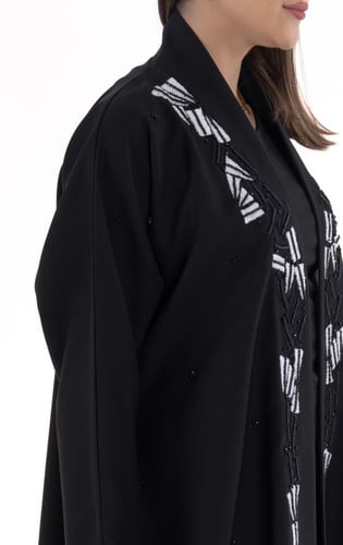 عباية عملية فاخرة بتطريز يدوي باضافة الخرز على الو...