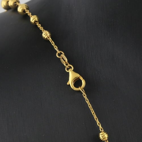 سبحة ذهب كرات ليزر و مطفية - عيار 21