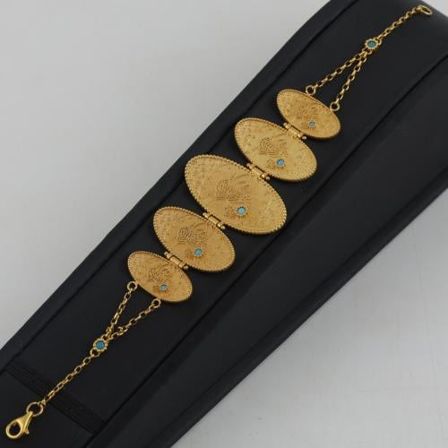 اسوارة ذهب صفائح مزخرفة - عيار 21