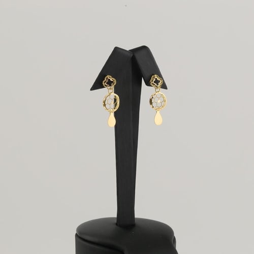 طقم ذهب دائري بتصميم سداسي - عيار 21