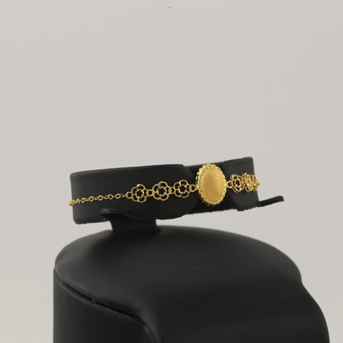 طقم ذهب ورود بيضاوي بصمة - عيار 21