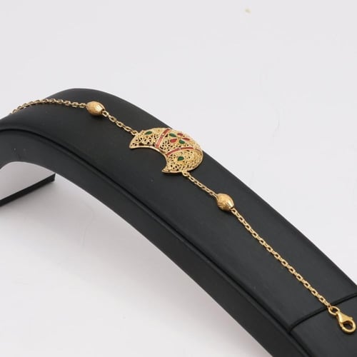 طقم ذهب بتصميم هلال مزخرف ملفت - عيار 21