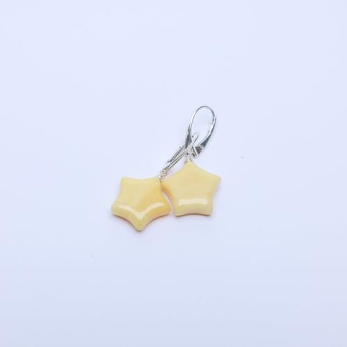 حلق الكهرمان الابيض الطبيعي نجوم