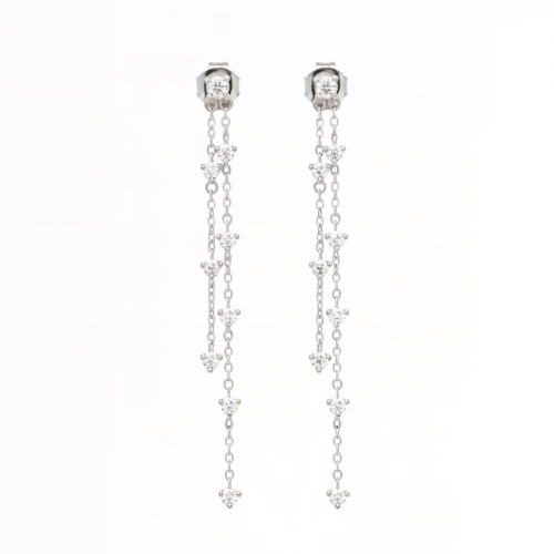 حلق لاينر فضي - Linear Earrings