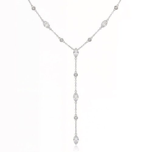 سلسال توليب المتدلي فضي | Tulip Drop Necklace