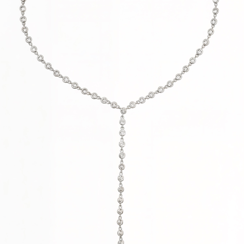 سلسال لاين المتدلي فضي |Line Drop Necklace