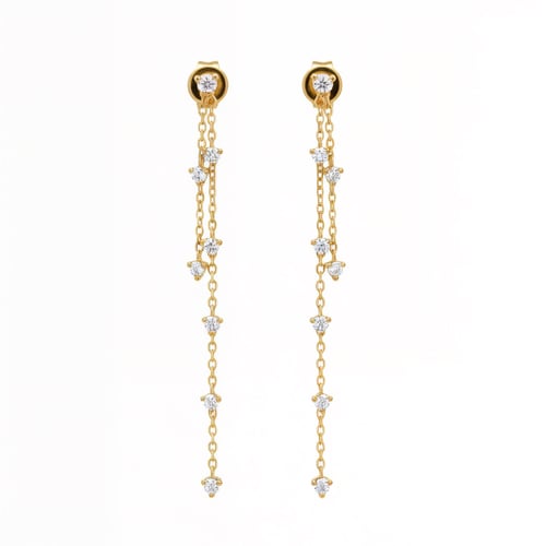 حلق لاينر ذهبي - Linear Earrings