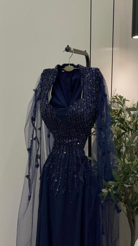 Blue chiffon dress