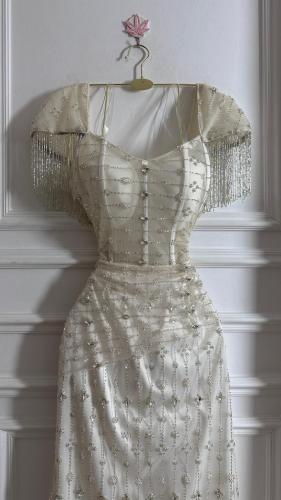 Tulle dress with beads