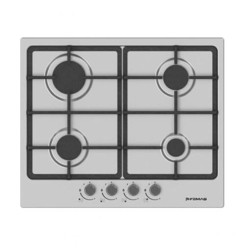فيماس سطح غاز 4 شعلات - 60x60 سم - تركي - فضي - EL...
