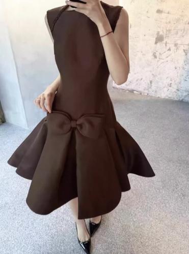 Brown dress with bow