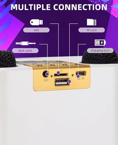 جهاز الكاريوكي اللاسلكي مزدوج المايكروفون 3000mAh