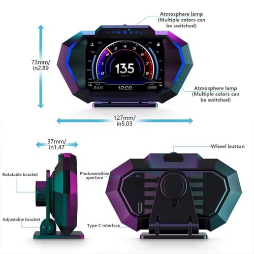 شاشة عرض رأسية للسيارة +GPS / OBD2