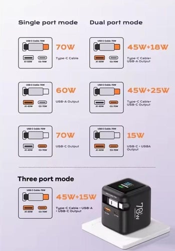شاحن 3 في 1 سريع 70W