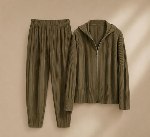 Pleated Casual Two-Piece Set ONE SIZE