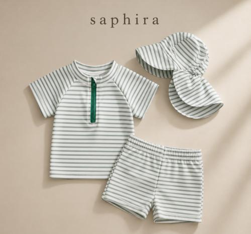 Boy swim wear set green