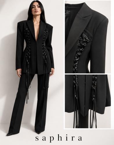 Black blazer with leather