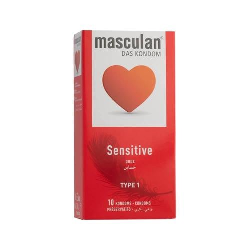 مسكولان واقي حساس احمر 10 حبات