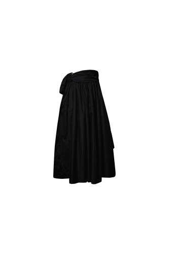Azr 3 Wide cotton skirt - Black