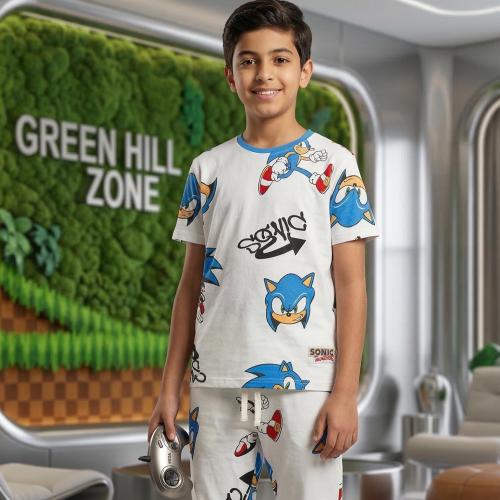 Casual children's set (two pieces) with cartoon pr...