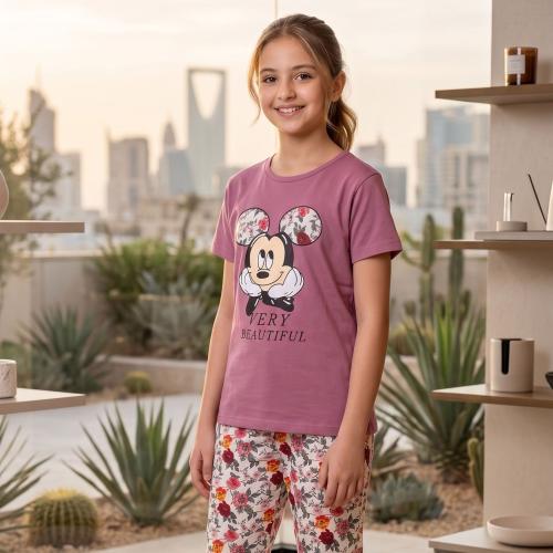 Casual modern set with cartoon print and squares