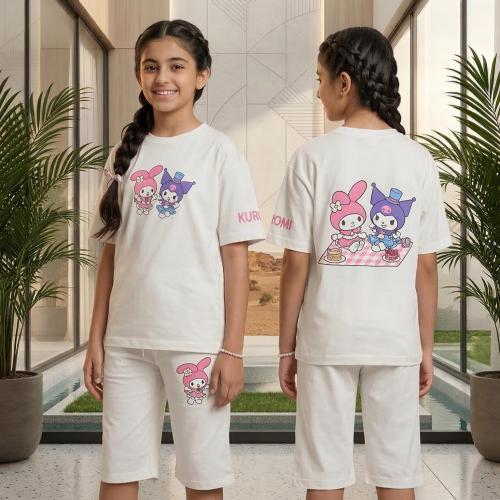 Casual girls' summer set (two pieces) with cute ca...