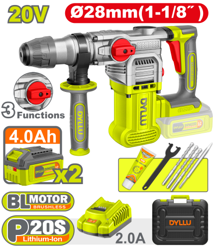 دريل تكسير MM28 مع 2 بطاريه A4 v20