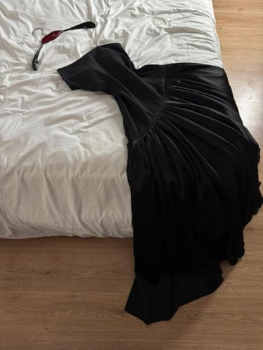 فستان سهره دم الغزال و ازرق واسود