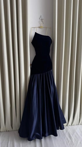 فستان سهره دم الغزال و ازرق واسود