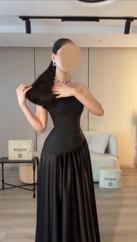 فستان سهره دم الغزال و ازرق واسود