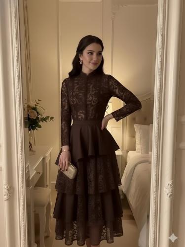 فستان سهره بني