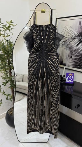 فستان سهره احمر و اسود و بيج