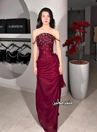 فستان باربي اسود و احمر متوفر لونين