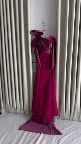 فستان سهره عنابي